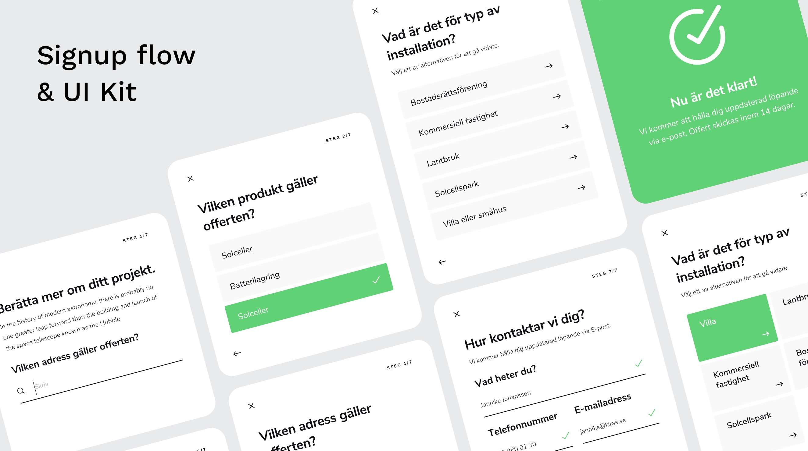 Ecokraft registreringsflöde och UI kit