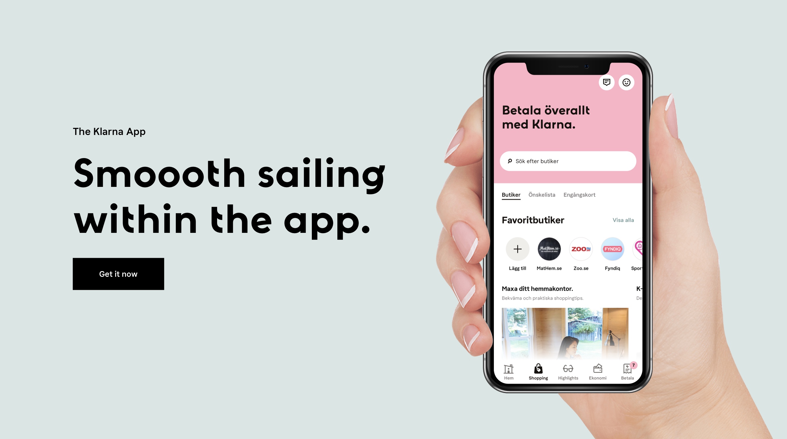 Klarna app banner design