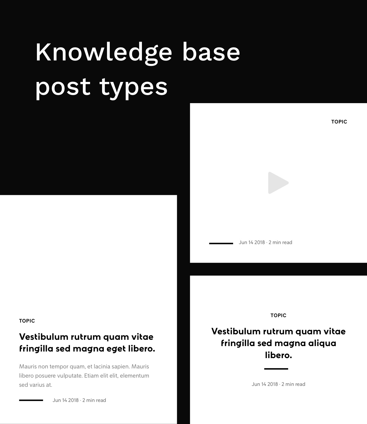 Klarna kunskapsbas inläggsdesign